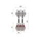 Коллектор латунный с расходомерами и евроконусами Thermo Alliance Standart 1" на 3 выхода TAS235W3E - изображение 2
