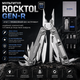 Мультитул 27-в-1 ROCKTOL Gen-R: лезвие сталь S35VN, титановая ручка, сменные кусачки, карманный нож EDC и чехол - изображение 3