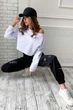 Жіночий укорочений світшот оверсайз трикотаж пеньє Seventeen L-XL Білий (2000000165929) - изображение 3