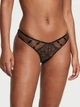 Комплект Victoria's Secret бюстье корсет + трусики тонг - 34B - L - Черный - изображение 4