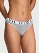 Трусики Victoria's Secret Logo Cotton Thong Panty - Серый - S - изображение 1