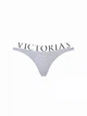 Трусики Victoria's Secret Logo Cotton Thong Panty - Серый - S - изображение 4