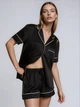 Пижама с шортами Victoria's Secret Glazed Satin Short Pajama Set - Черная - XS - Черный - изображение 1