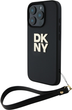 Панель DKNY Wrist Strap Stock Logo для Apple iPhone 16 Pro Black (DKHCP16LPBSWSK) - зображення 1