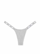 Хлопковые трусики тонг PINK Logo Cotton Micro Thong Panty - L - Серый - изображение 3