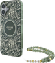 Панель Guess IML Flowers Allover Electro With Pearl Strap MagSafe для Apple iPhone 16 Plus Green (GUHMP16MHCPOFPA) - зображення 1