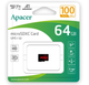 Карта пам'яті 64 GB Apacer МicroSDXC UHS-I Сlass 10 чорний - зображення 2