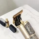 Профессиональный триммер VGR Gold для бороды и волос аккумуляторный 1500mAh 5W с LED дисплеем и насадками 1–4 мм (37О) - изображение 3
