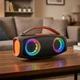 Портативная колонка Bluetooth 10Вт LED подсветка с микрофоном оранжевая (ІZK) - изображение 1