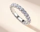 Кольцо из серебра S925 с муассанитом, женское, дорожка, с сертификатом GRA 19р - изображение 3