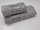 Набор 2 махровых полотенца для ванной SILK BAMBOO, сірий 70*140см + 50*90см - изображение 1