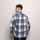 Сорочка Pobedov Tartan на ґудзиках картата синьо-чорна розмір 2XL - зображення 2