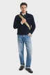 Чоловіча темно-синя кофта COTTON MERINO RIBBED HALF ZIP Gant M 8050265 - изображение 2