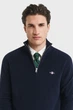 Чоловіча темно-синя кофта COTTON MERINO RIBBED HALF ZIP Gant M 8050265 - изображение 4
