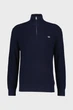 Чоловіча темно-синя кофта COTTON MERINO RIBBED HALF ZIP Gant M 8050265 - изображение 5