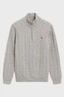 Чоловіча сіра кофта COTTON CABLE HALF ZIP Gant S 8050603 - изображение 1