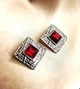 Сережки Стильна акцентна біжутерія jewelry Сріблястий червоний - зображення 4