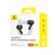 Навушники Baseus Bowie E17 TWS Wireless Bluetooth 5.3, вакуумні, з мікрофоном, Bass Boost, до 25 год роботи, чорні - зображення 2