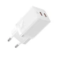 Мережевий зарядний пристрій Baseus GaN5 Pro 40W, USB-C + USB-A, PD швидка зарядка, компактний GaN адаптер для смартфонів, планшетів і ноутбуків, білий - зображення 3
