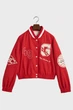 Жіночий червоний бомбер CROPPED VARSITY Gant L 4700308 - изображение 7