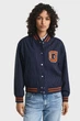 Жіночий темно-синій вовняний бомбер у смужку PINSTRIPE VARSITY Gant M 4700378 - изображение 1