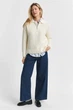 Жіноча біла кофта COTTON TEXTURE HALF ZIP Gant S 4805342 - изображение 2