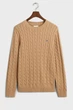 Чоловічий бежевий джемпер COTTON CABLE C-NECK Gant S 8050601 - изображение 5