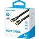 Кабель HDMI M-M, 3.0 м, V2.0, 4K 60Гц, обплетення, Zinc Alloy Type чорний Vention - зображення 3