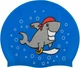 Шапочка для плавания Aqua Speed Kiddie Shark детская силиконовая. Синяя - изображение 1