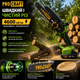 Аккумуляторная мини пила ProCraft PKA 44 бесщеточная 20В 2 аккумулятора 2Ач 2 шины 152 мм и 203 мм цепная одноручная пила для обрезки деревьев и работы в саду - изображение 3