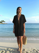 Стильная черная туника накидка на купальник размер oversize на XS - изображение 3