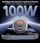 Автомобільний зарядний пристрій Toocki 100W (2 Type-C 65w + 1 USB 35w) - зображення 6