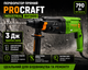 Перфоратор Procraft BH1400 790Вт 3 Дж прямой электрический для бетона кирпича и сверления - изображение 1