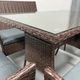 Садовий набір меблів Lounge Loft Обідній з ротангу диванчик 4 Крісла та Стіл Темно-коричневий 108 Brown - зображення 4