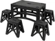 Комплект пластиковой мебели Tribe Camp High стол + стулья 4 шт Черный (T-EE-0006-black) - изображение 1
