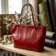 Сумка шоппер женская из натуральная кожи Vintage leather-22076 Бордовая - изображение 12