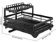 Двухуровневая сушилка для посуды RIAS Multifunctional Bowl Rack стальная с поддоном 42x30x17 см Black (3_08109) - изображение 5