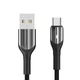 Кабель Aspor AC-08 Nylon LED USB – Micro (3A/1м)- чорний - зображення 1