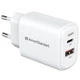 Зарядний пристрій Armorstandart 1xUSB-C + 1xUSB 25W GaN white (ARM89532) - зображення 3