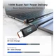 Кабель для передачи данных Choetech USB-C 2.0 M-M 480 Mbps PD 100W LED-дисплей 1.8м Black (XCC-1063) - изображение 4