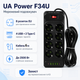 Подовжувач мережевий UA Power F34U 8 розеток 4 USB 2 Type-C 6 м Black - зображення 2