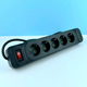 Подовжувач мережевий UA Power F25U, 5 розеток, 3USB, Type-C, 2 м, чорний - зображення 2