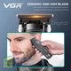 Триммер VGR V-880T BLACK EXTERNAL ROTOR MOTOR MIM BLADE 4 насадки док-станция - изображение 3