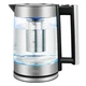 Электрочайник HOCO HA01A Kitchen high boron glass electric kettle 1.8L стеклянный с подсветкой голубой - изображение 2