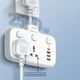 Мережевий подовжувач фільтр із заземленням та загальним вимикачем з USB із захистом від навантаження LDNIO SC2413 |2500W, 2M, 2 розетки, 3USB/1Type-C, 10A/20W, PD/QC| Білий - зображення 6