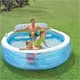 Детский надувной бассейн Intex 57190 Семейный 224×216×76 см со спинкой голубой 590 л - изображение 9