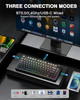 Бездротова механічна клавіатура AULA F75 Black RGB — 75%, Hot-Swap, Bluetooth/2.4GHz/Type-C, Gasket Mount, Бічне гравіювання - зображення 5