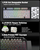 Бездротова механічна клавіатура AULA F75 Black RGB — 75%, Hot-Swap, Bluetooth/2.4GHz/Type-C, Gasket Mount, Бічне гравіювання - зображення 7