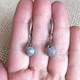 Сережки Hand Made черненные с натуральным лабрадором - изображение 3