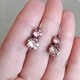 Серьги Hand Made винтажные с кристаллами Swarovski в розовых оттенках - изображение 4
